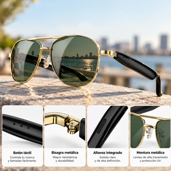 Lentes Inteligentes Blackview D1 Pro Bluetooth 6.0 LENTES SMART BLACKVIEW D1 PRO DORADO