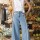 PRE VENTA JEAN WIDE XL FRUIT Celeste Con Crudo