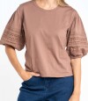 Remera Algodon Combinada Mocha