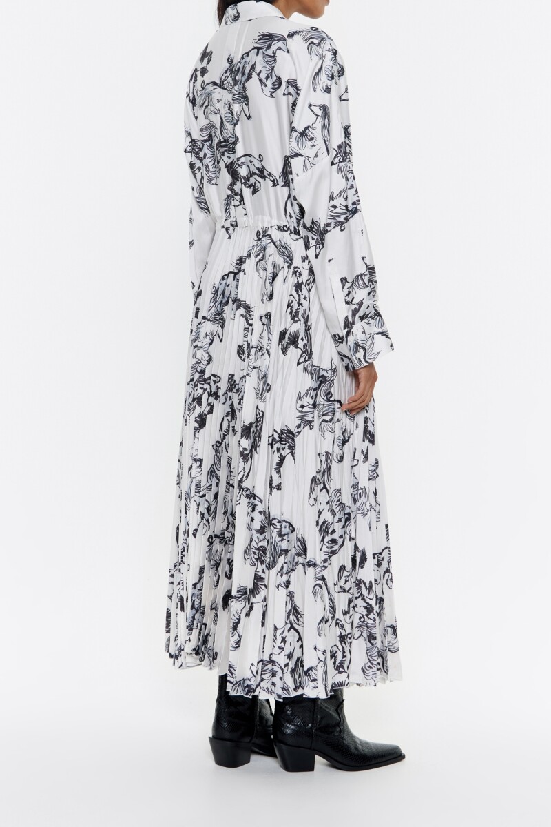 VESTIDO CAMISERO PLISADO Gris