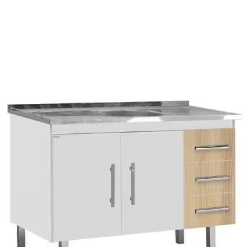 Mueble de cocina bajo mesada 120 cm Roble y blanco Mueble De Cocina Bajo Mesada 120 Cm Roble Y Blanco