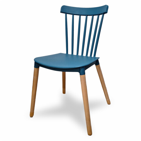 Silla Diseño Windsor con Patas de Madera para Comedor y Jardín - Azul Silla Diseño Windsor con Patas de Madera para Comedor y Jardín - Azul