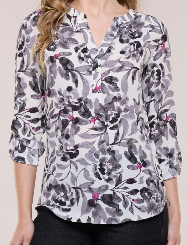 Blusa Gasa Print MULTI/GRIS