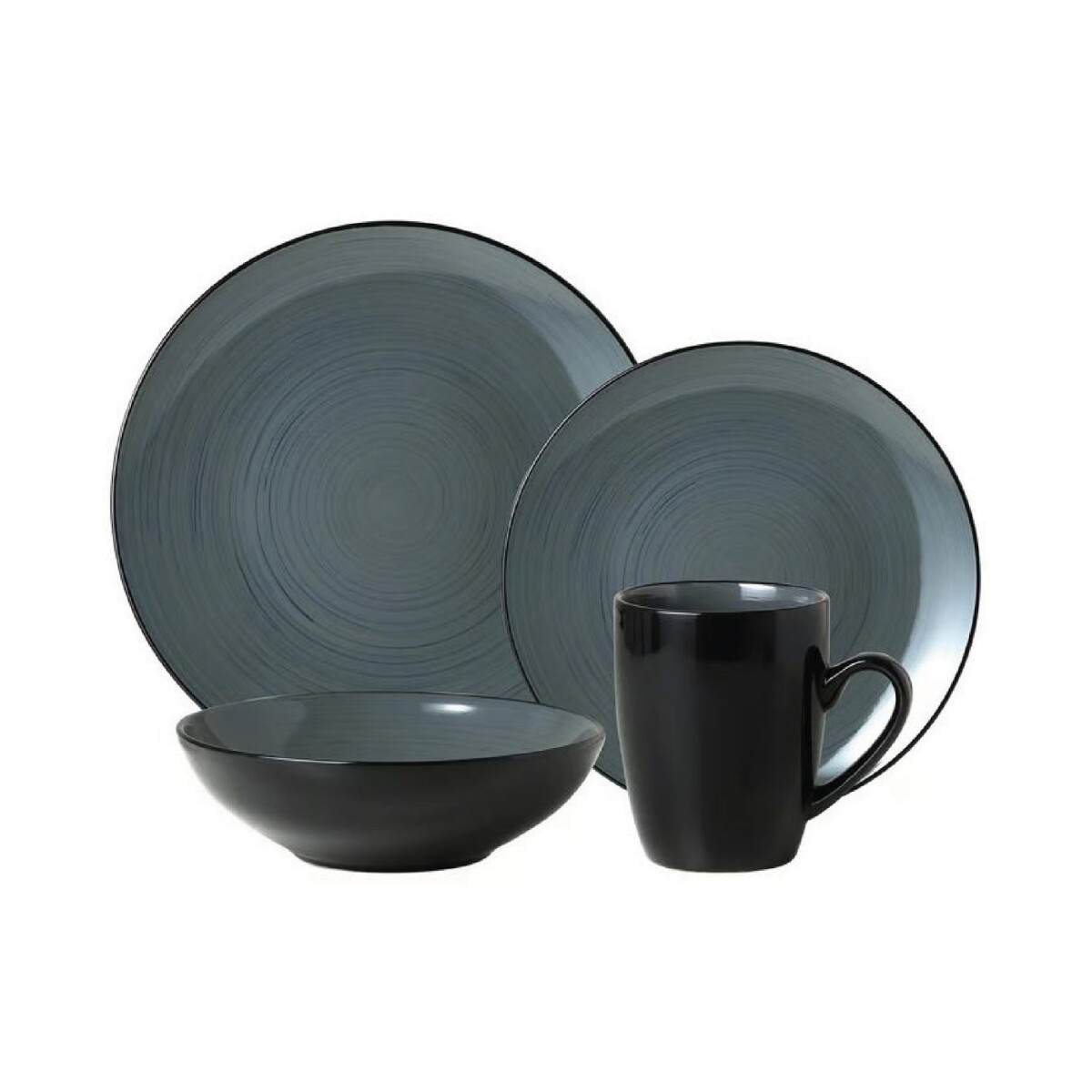 SET 16PZAS STONEWARE D27-21-18/414ML INDIES GRANIT 