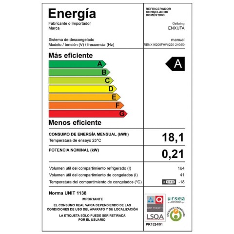 Refrigerador Frío Húmedo 205 Litros Blanco - China - Enxuta - RENX16200FHW-1 Refrigerador Frío Húmedo 205 Litros Blanco - China - Enxuta - RENX16200FHW-1