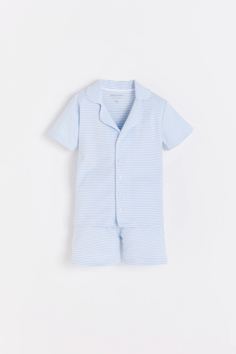 PIJAMA CAME STRIPES - Blanco 