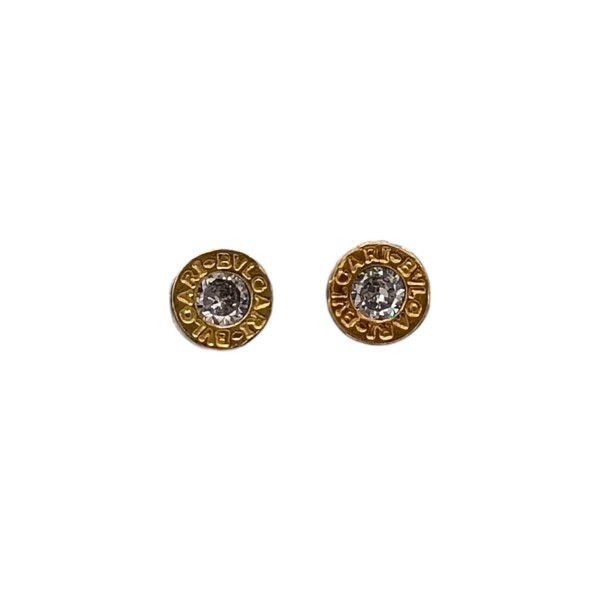 Caravanas bulgari - plata 925 con doublé en oro - zirconia - CA8458 conpiedra