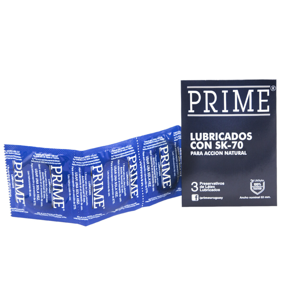 Preservativo PRIME Lubricado (Azul) (Cajita X3U) 
