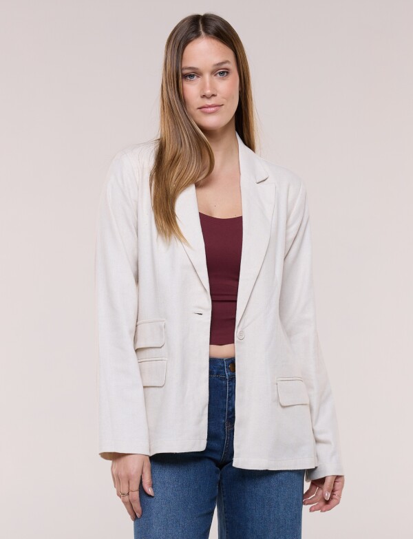 Blazer Sastrero De Lino BEIGE CLARO