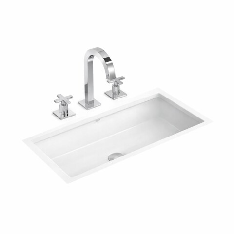 Bacha de embutir rectangular 59 x 30 cm blanca Deca Bacha De Embutir Rectangular 59 X 30 Cm Blanca Deca