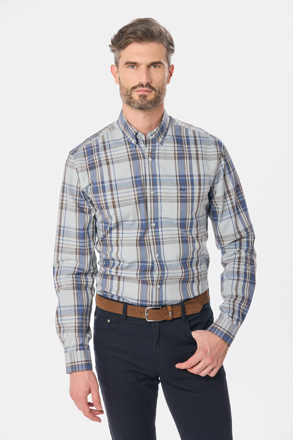 CAMISA CUADROS Marron