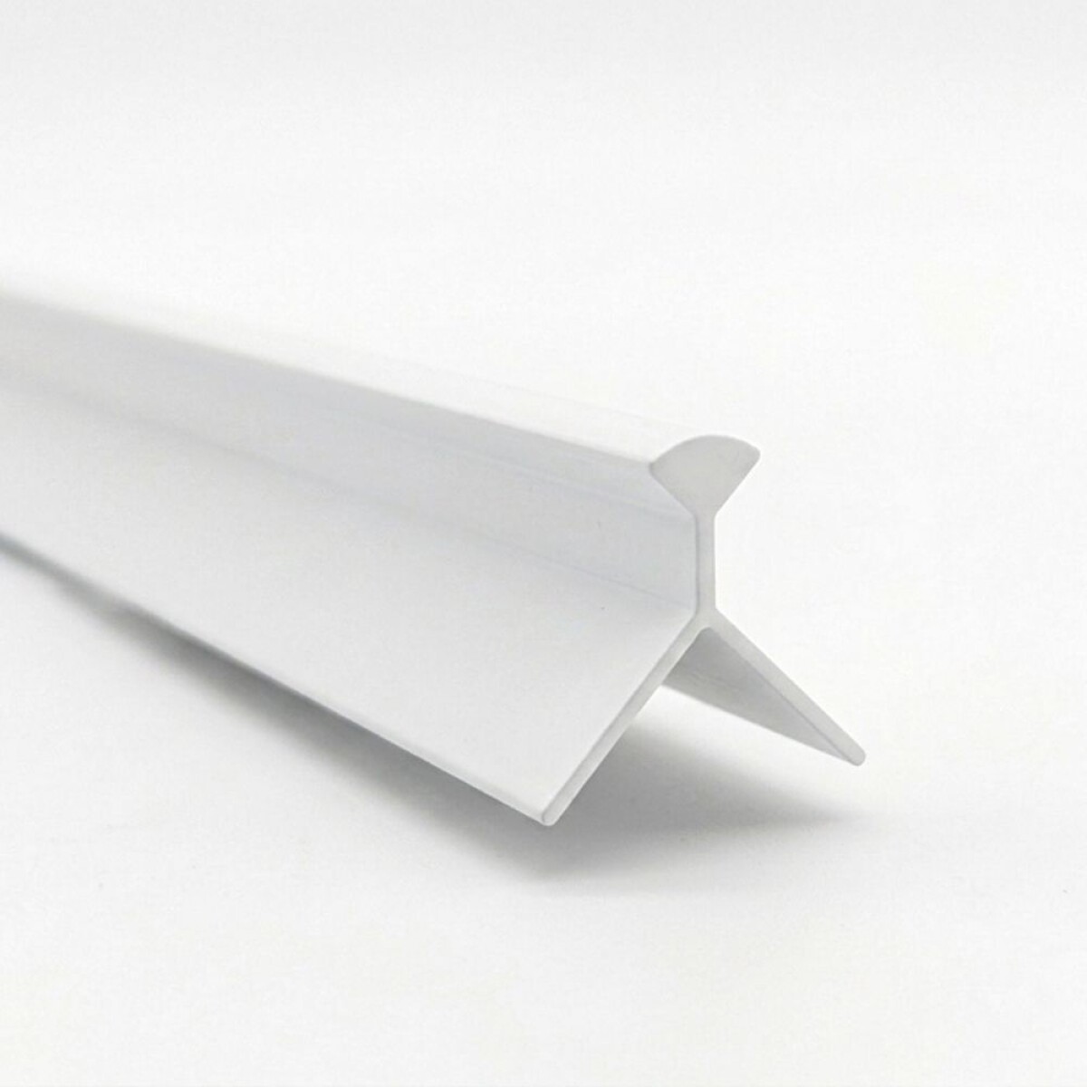 Perfil de Aluminio en Flecha para Porcelanatos Blanco 12mm x 2.5mts 