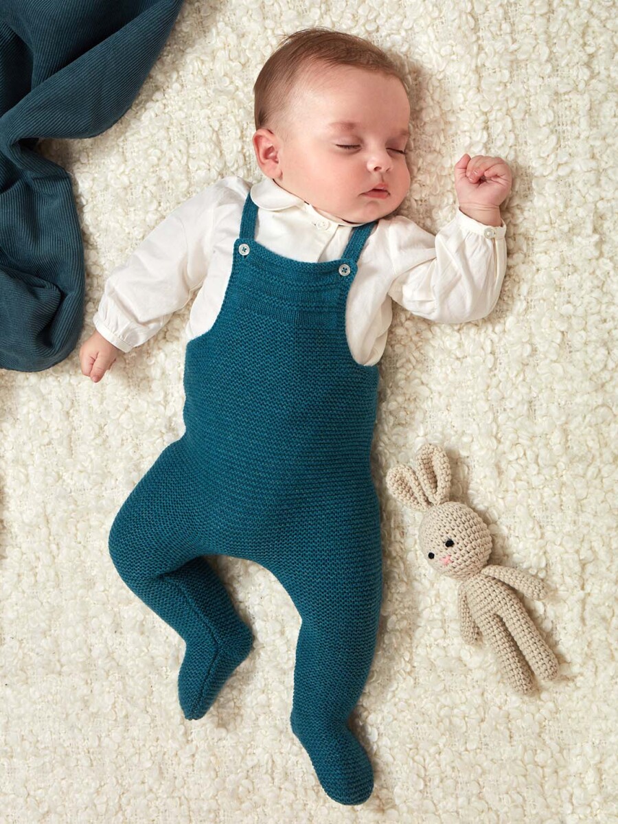 Pelele De Punto Azul Pavo Melange