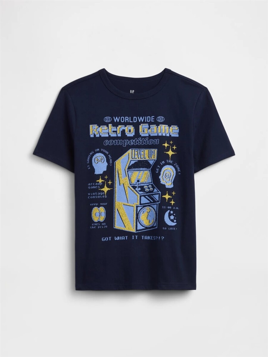 Remera Gráfico Mango Corta Niño - Navy Uniform 