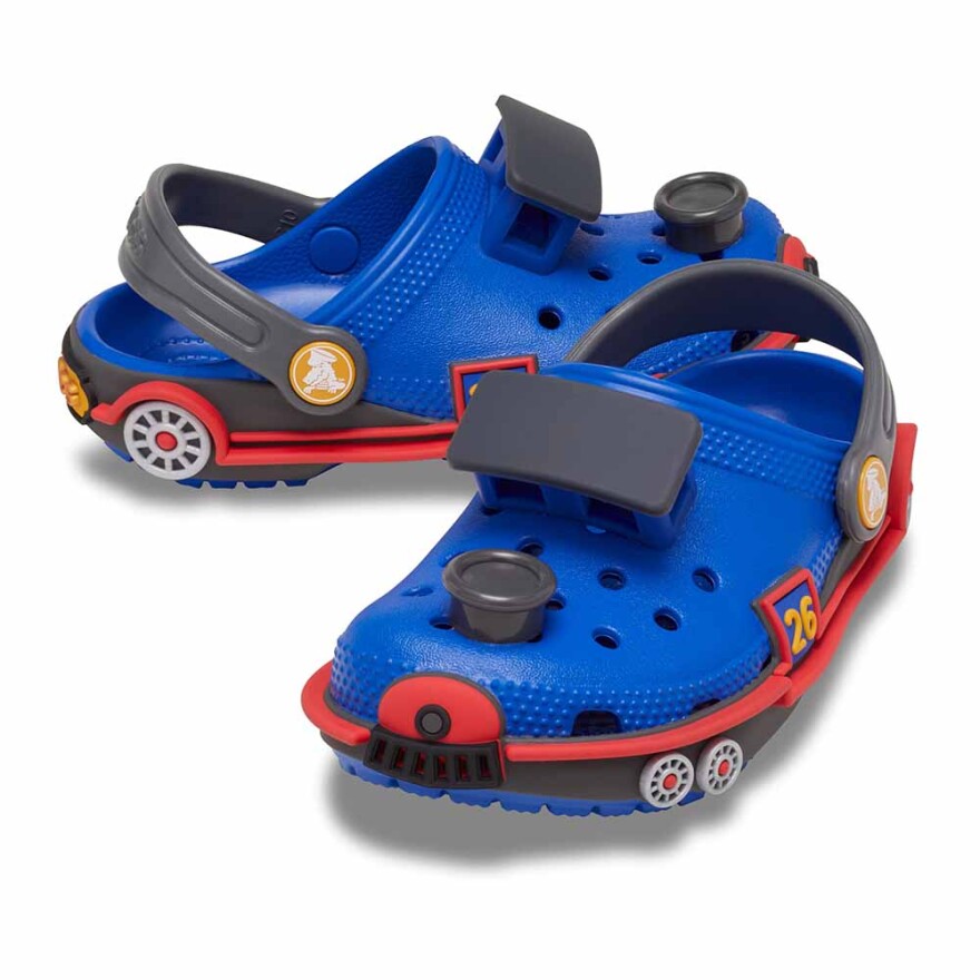 Crocs Classic IAM Train Clog T Niños 1 a 5 años Blue Bolt/carbon