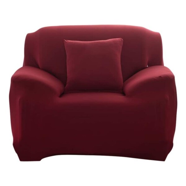 Pack X2 Funda Forro Cubre Sillon Sofa 1 Cuerpo Elastizada Color Variante Bordoclaro