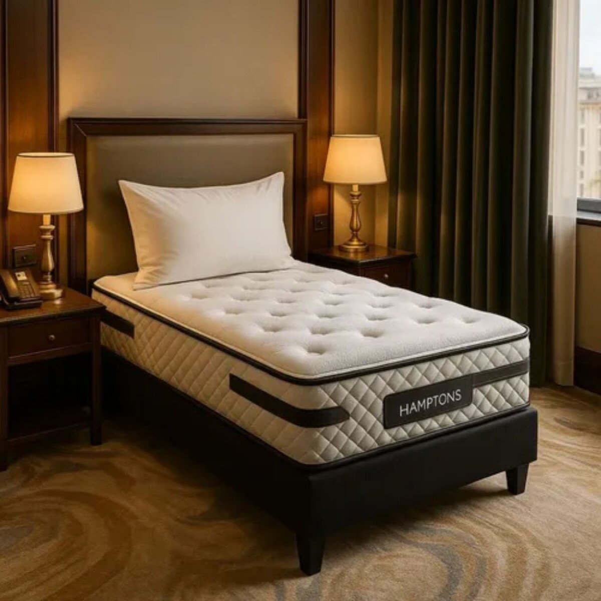 Sommier 1 Plaza Hamptons Platinum 90X190 - Negro 