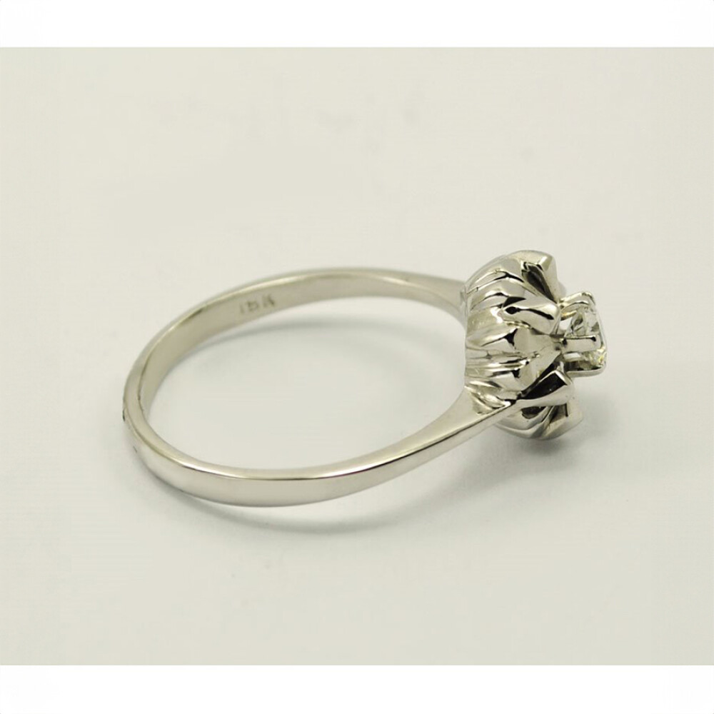 Anillo Oro Blanco 18K Y Brillante Anillo Oro Blanco 18K Y Brillante