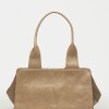 Bolso Mila en cuero arrugado Taupe
