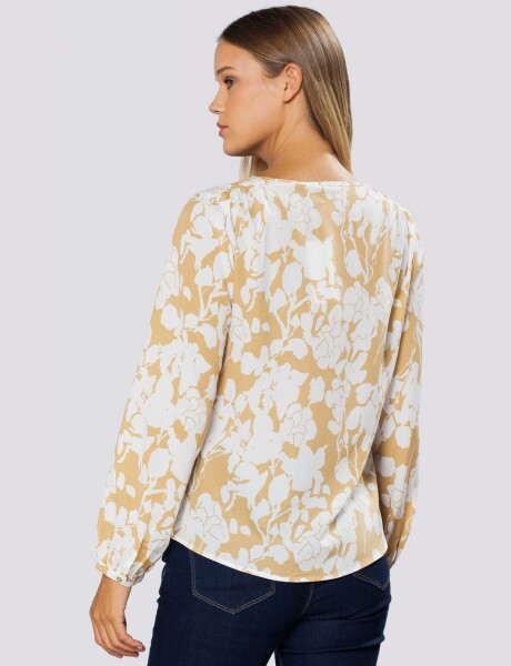 BLUSA ESTAMPADA Mostaza