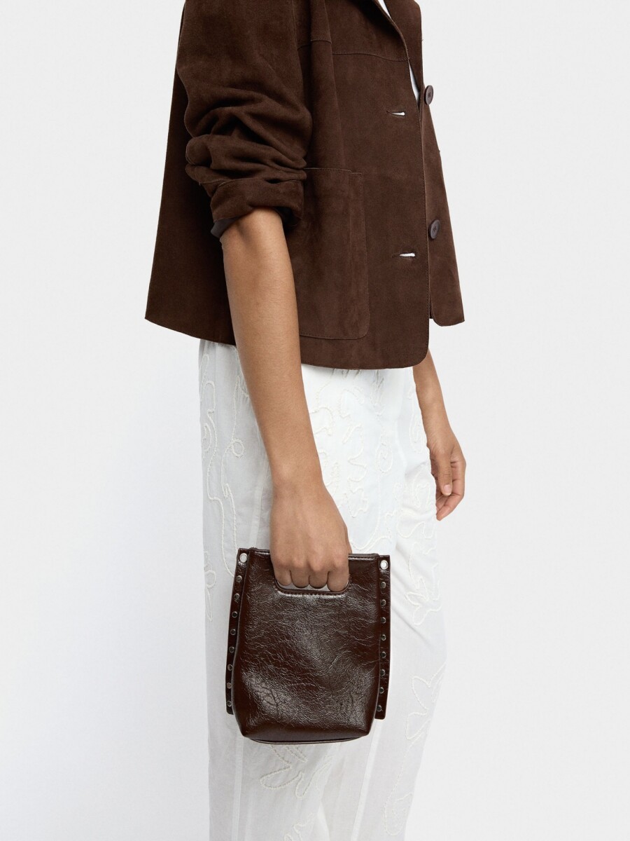 Bolso Tote Con Efecto Craquelado marron