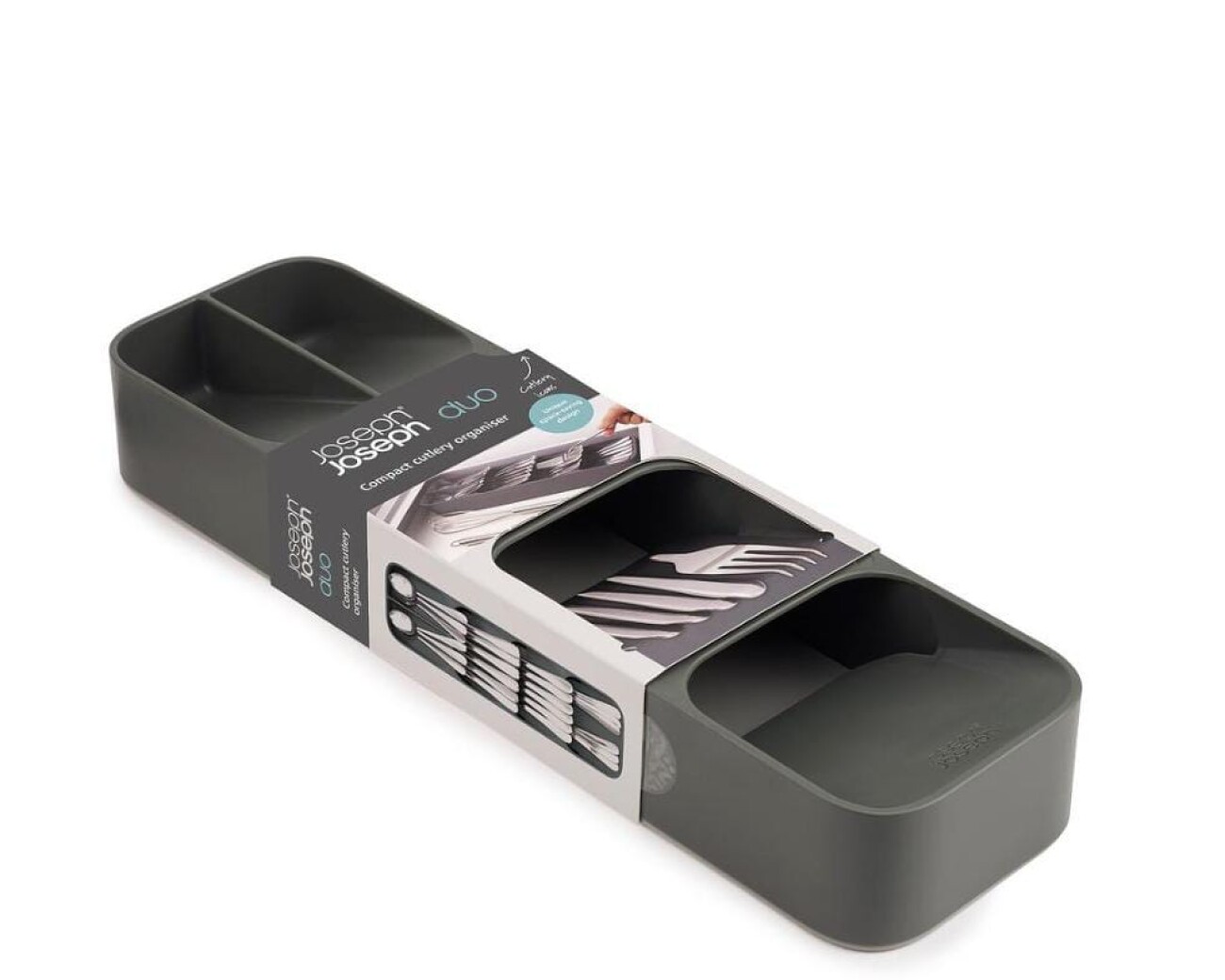 Organizador de Cubiertos para Cajón Joseph Joseph Duo – Gris Organizador de Cubiertos para Cajón Joseph Joseph Duo – Gris