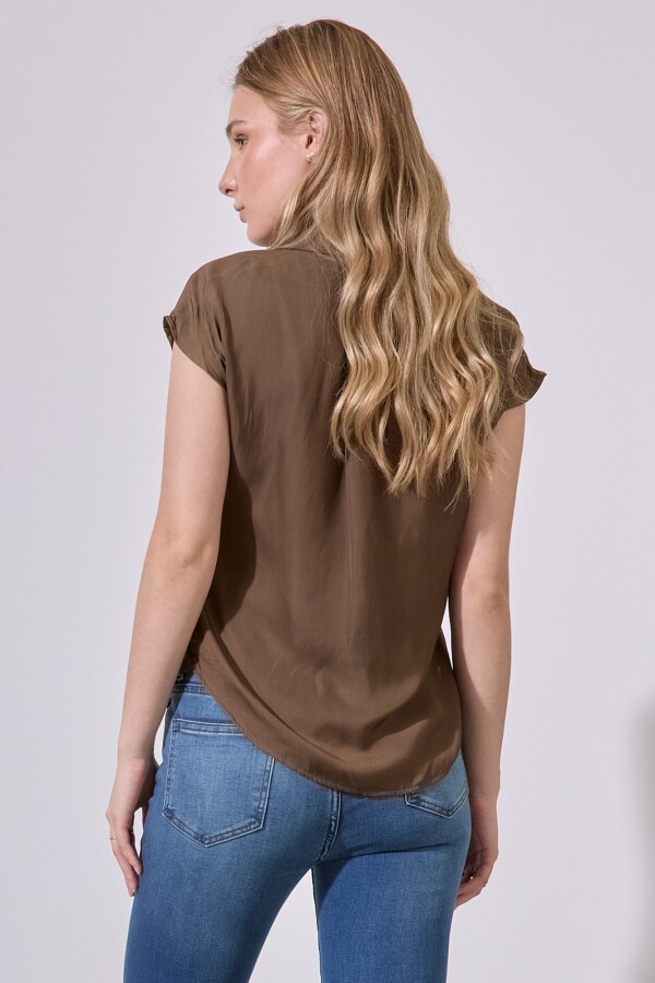 Camisa Saten MARRON