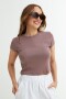 Remera crop top con estampa ROSA