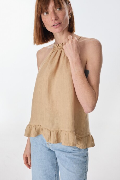 Musculosa Halter Beige