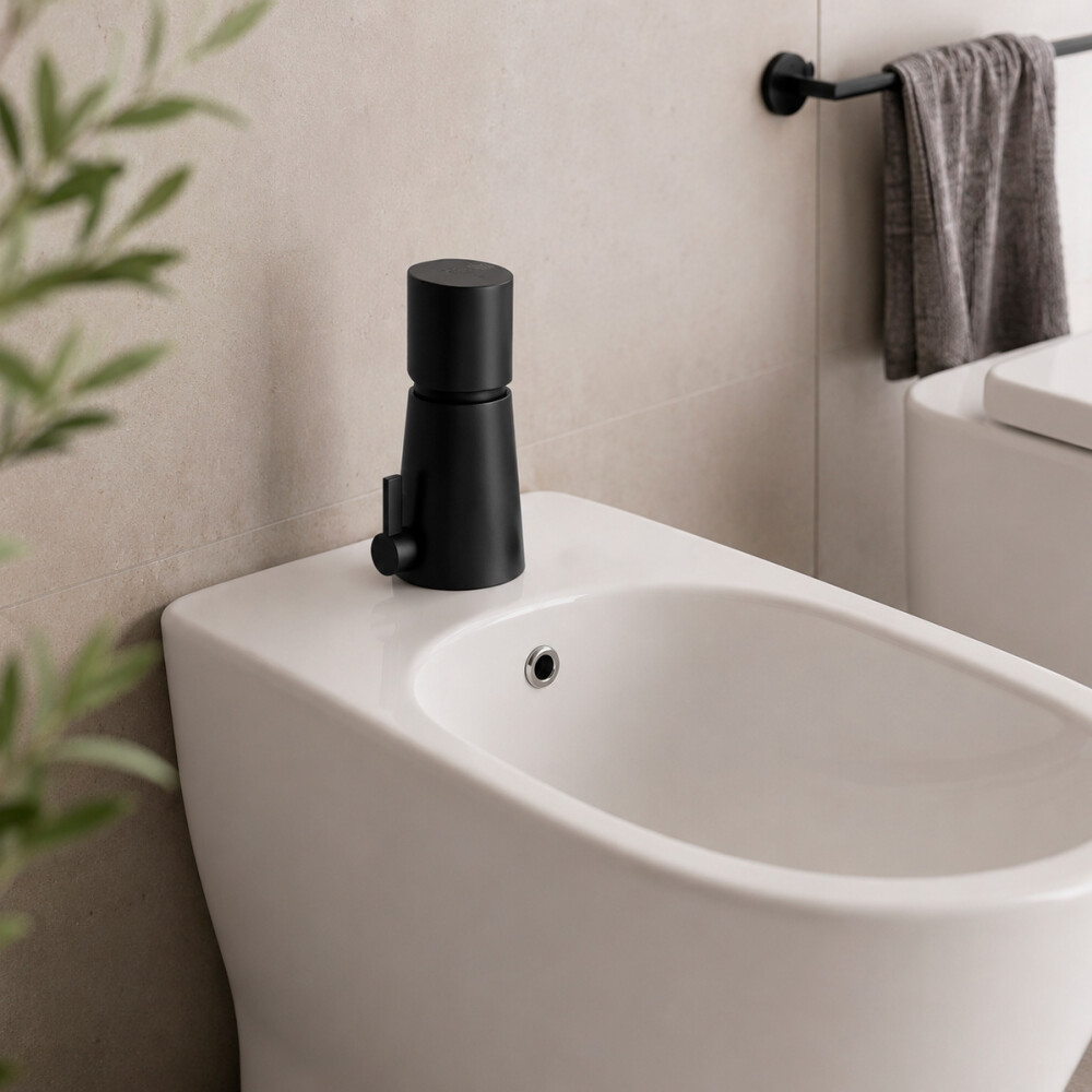 GRIFERÍA MONOCOMANDO PARA BIDET LÍNEA CILINDRA COLOR NEGRO Grifería Monocomando Para Bidet Línea Cilindra Color Negro