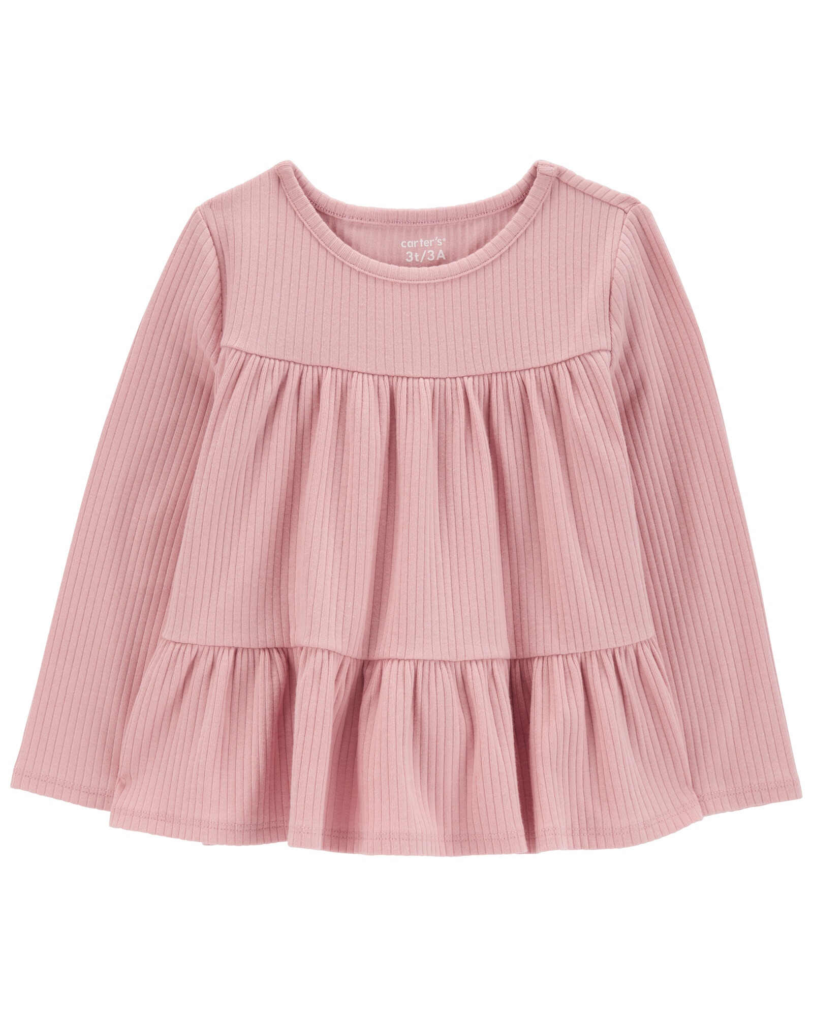Blusa de algodón, escalonada, rosada Blusa de algodón, escalonada, rosada