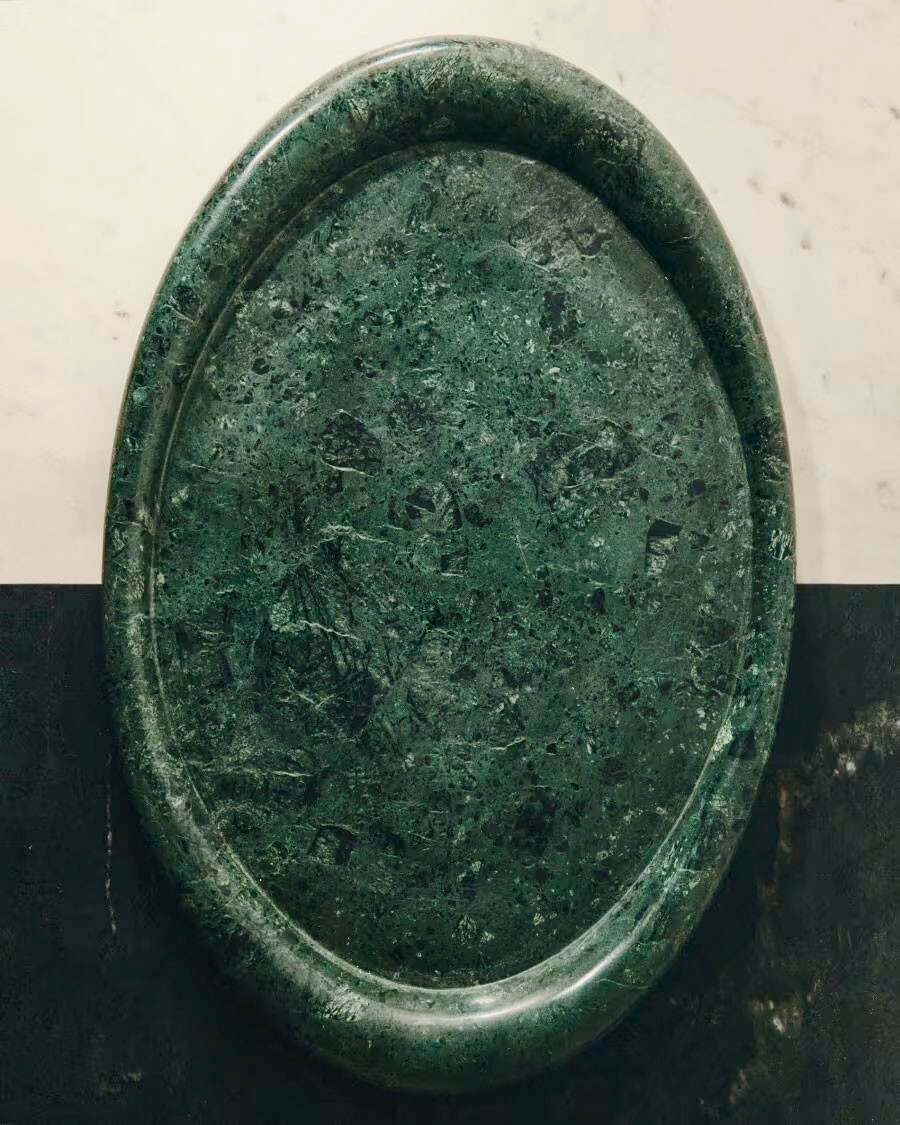 Bandeja Lenorel en mármol verde 30 x 23 cm