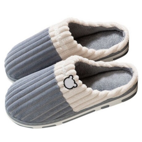 Pantufla de Felpa Super Abrigadas Antideslizante Unisex Gris