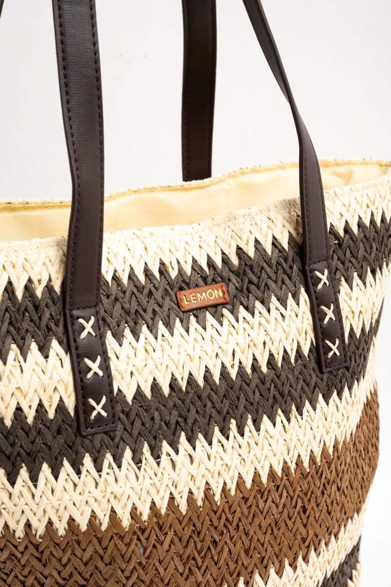 Bolso Trenzado Rayado Chocolate