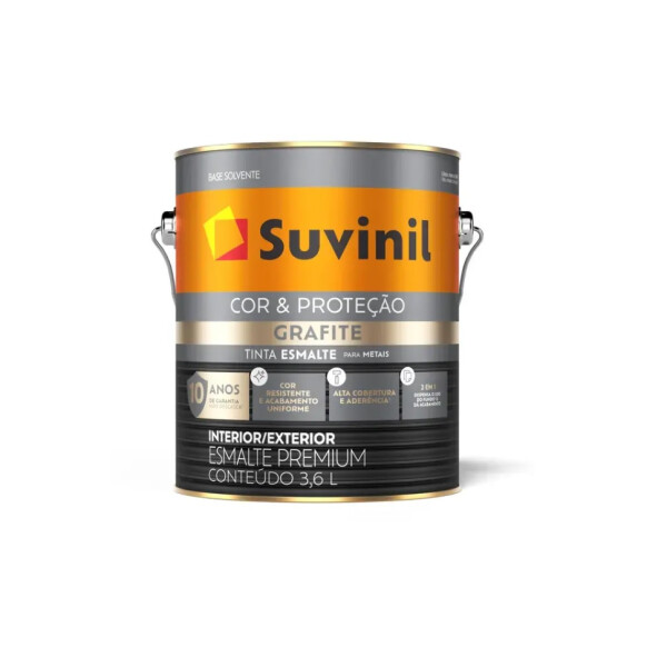 Esmalte sintetico mate 2 en 1 Suvinil Grafito Oscuro 3.6Lts Esmalte sintetico mate 2 en 1 Suvinil Grafito Oscuro 3.6Lts