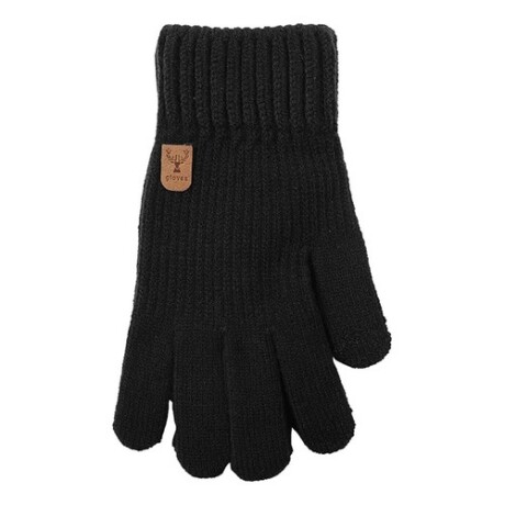 Guantes de Lana Lisos Canva Funcionan con Celulares o Tablets Negro