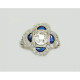 Anillo Platino Con Brillantes Y Zafiros Sintéticos Anillo Platino Con Brillantes Y Zafiros Sintéticos