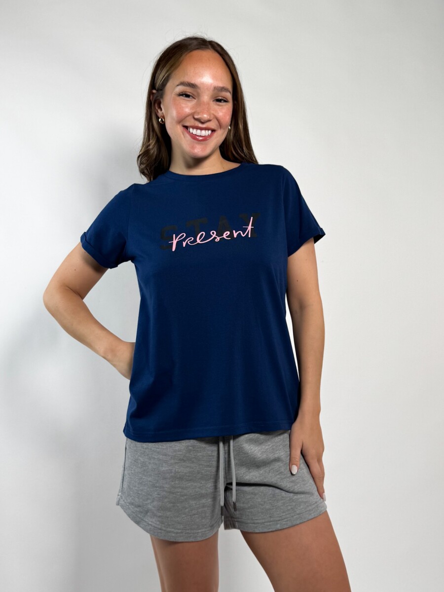 Remera de dama Calu - Azul 