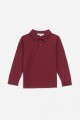 Remera de niño polo m/l BORDO