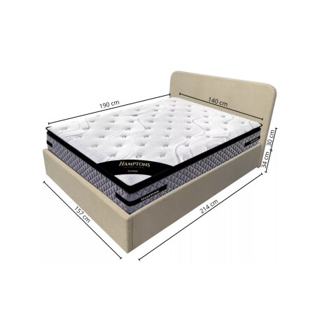 Sommier baul 2 plazas Hamptons Hybrid Platinum con respaldo Sommier baul 2 plazas Hamptons Hybrid Platinum con respaldo