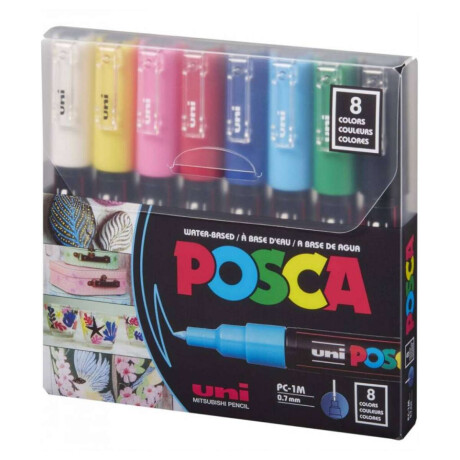 Marcador Uni Posca 0.7 mm 8 unidades