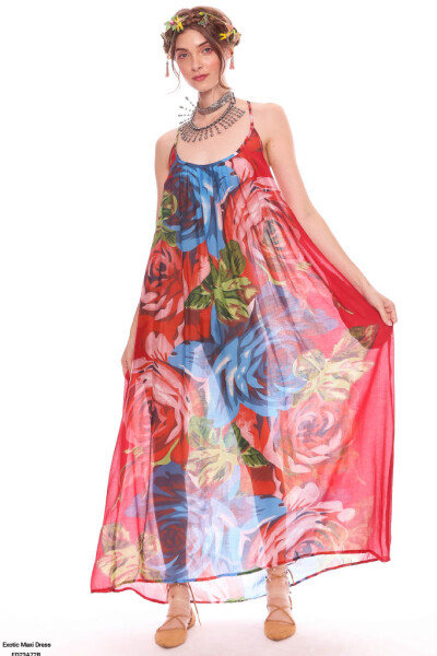 EXOTIC MAXI DRESS Rojo