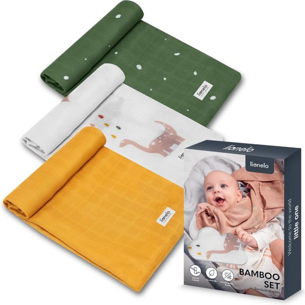 Set x3 muselinas sabanas Lionelo dino