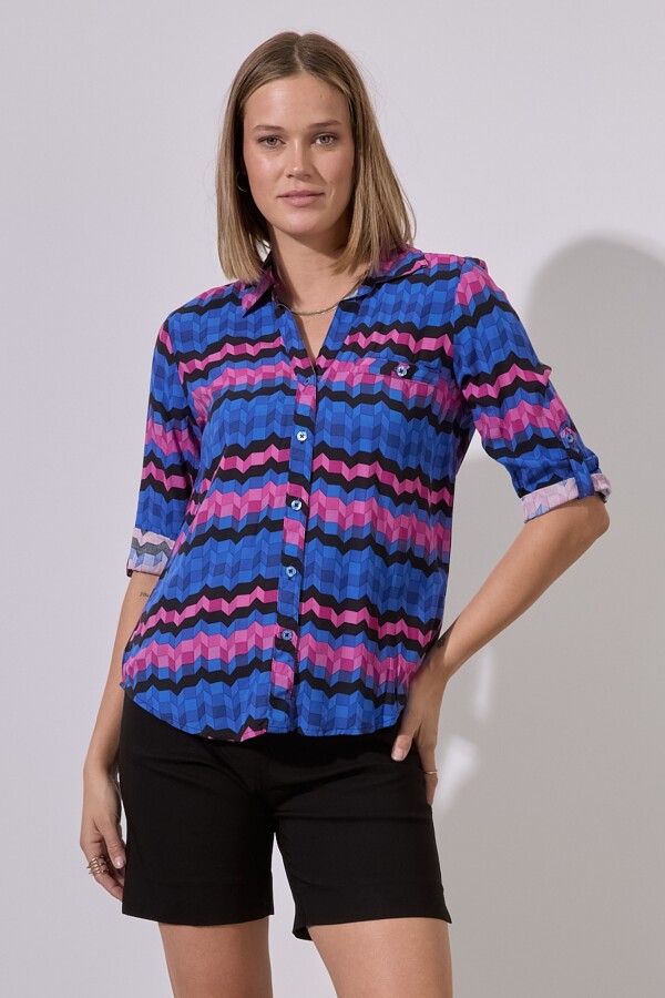 Camisa Zig Zag MULTI/AZUL