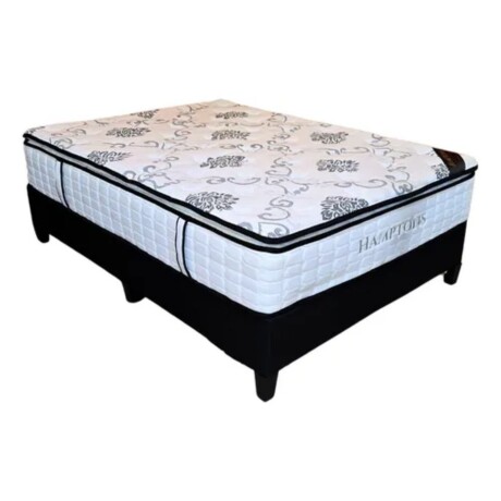 Promo Juego de Dormitorio Linea Naturale + Sommier 2 plazas Hamptons Hybrid Bronze BLANCO