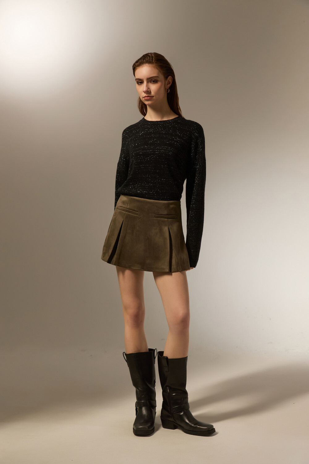 Short Lilina Verde Oliva Oscuro