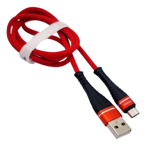 Cable Cargador Micro Usb Malla Super Reforzado Treqa 1 Metro Variante Color Rojo