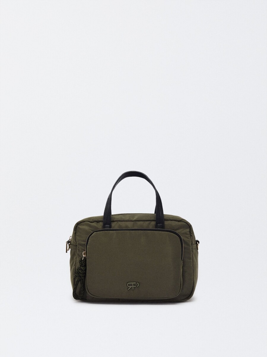 Bolso Tote De Nylon caqui