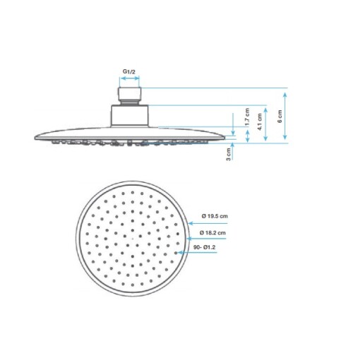Roseta Cromo Aqualia 0.215X0.215X0.08 GRIS