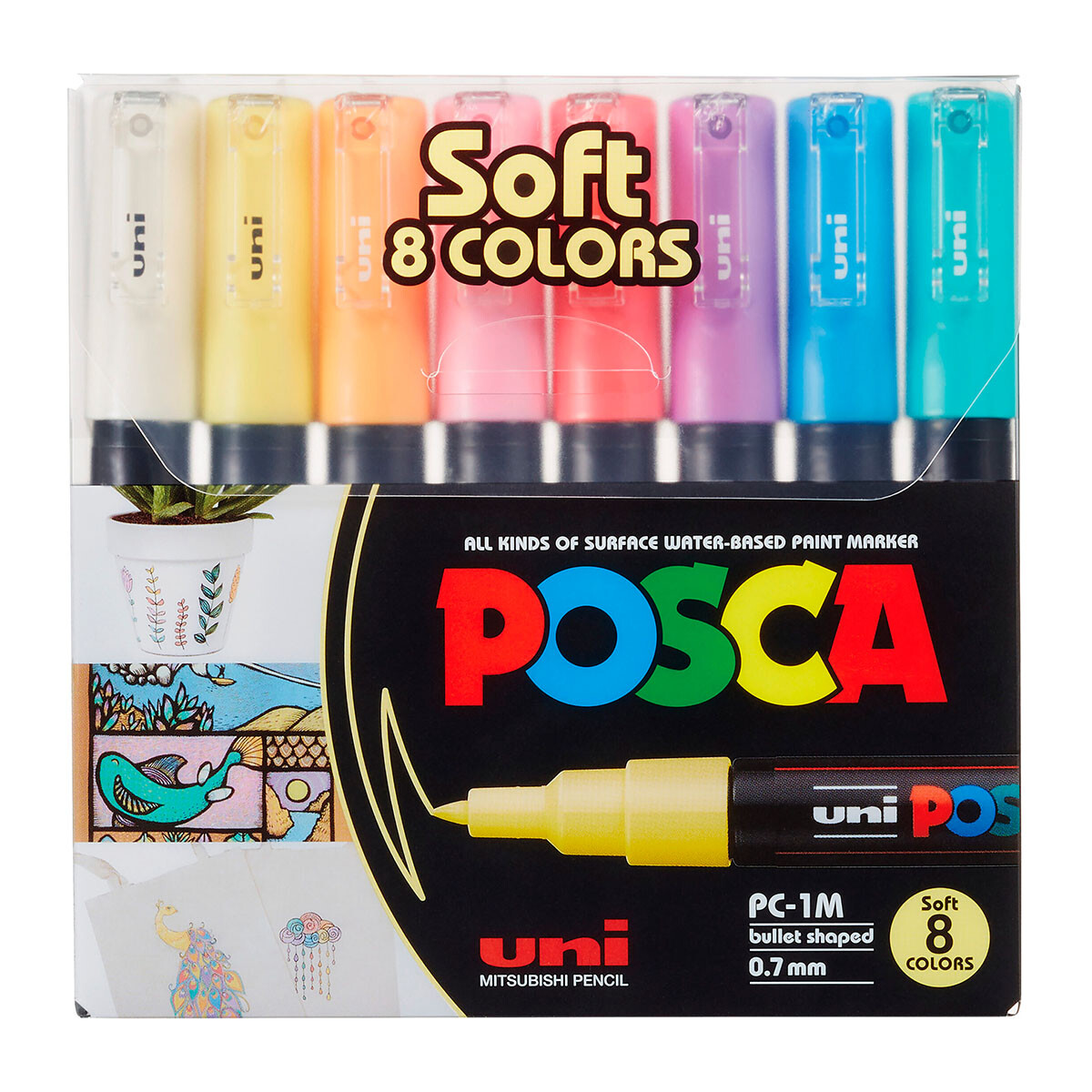 Marcadores Uni Posca Colores Pastel Punta 0.7mm x8 